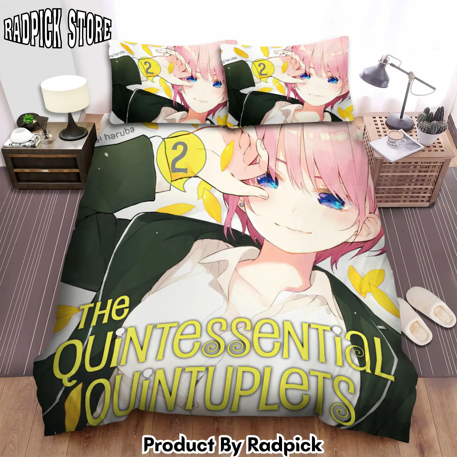 Radpick the quintessential quintuplets volume 2 art cover bed sheets spread duvet cover bedding sets rp327988